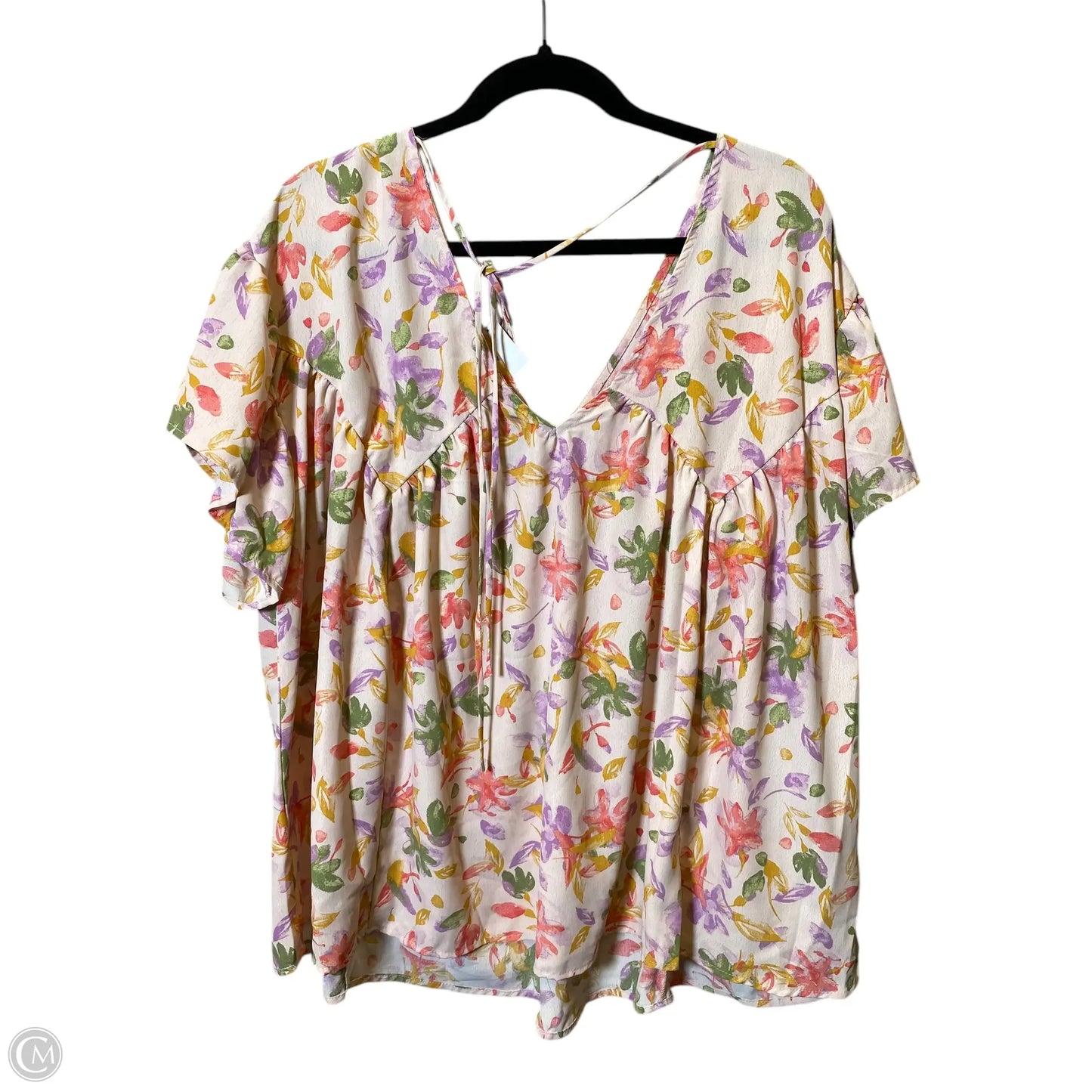 Top Short Sleeve By Cmc In Floral Print, Size: L