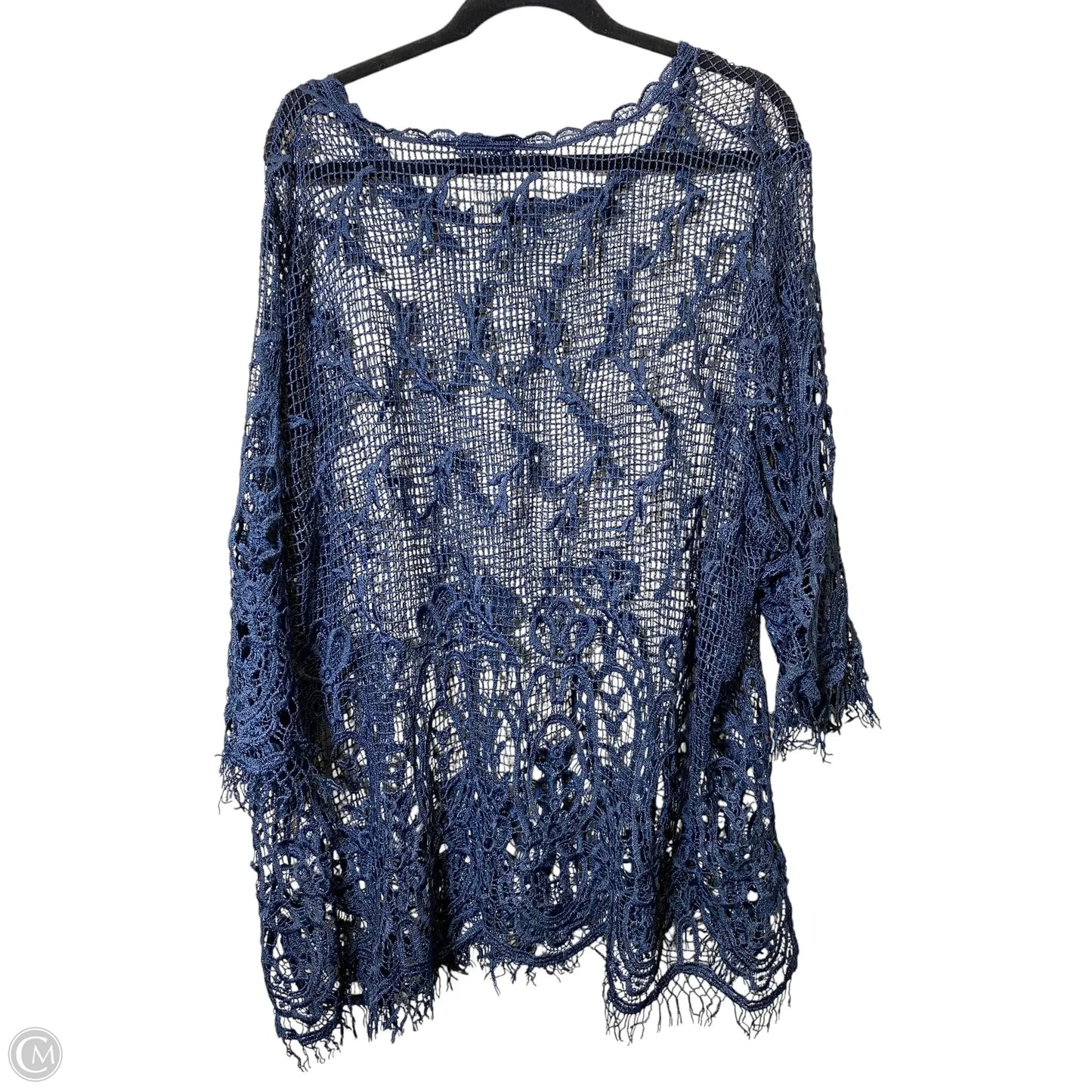 Top 3/4 Sleeve By Catherines In Navy, Size: 2x