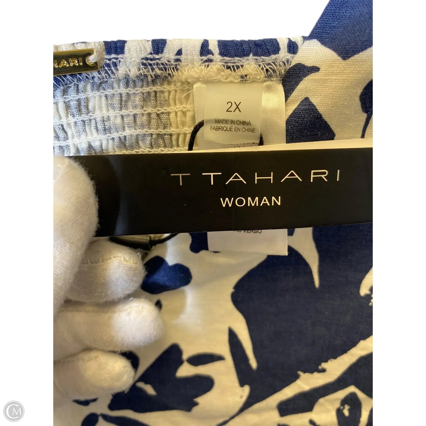 Dress Casual Midi By T Tahari In Blue & White, Size: 2x