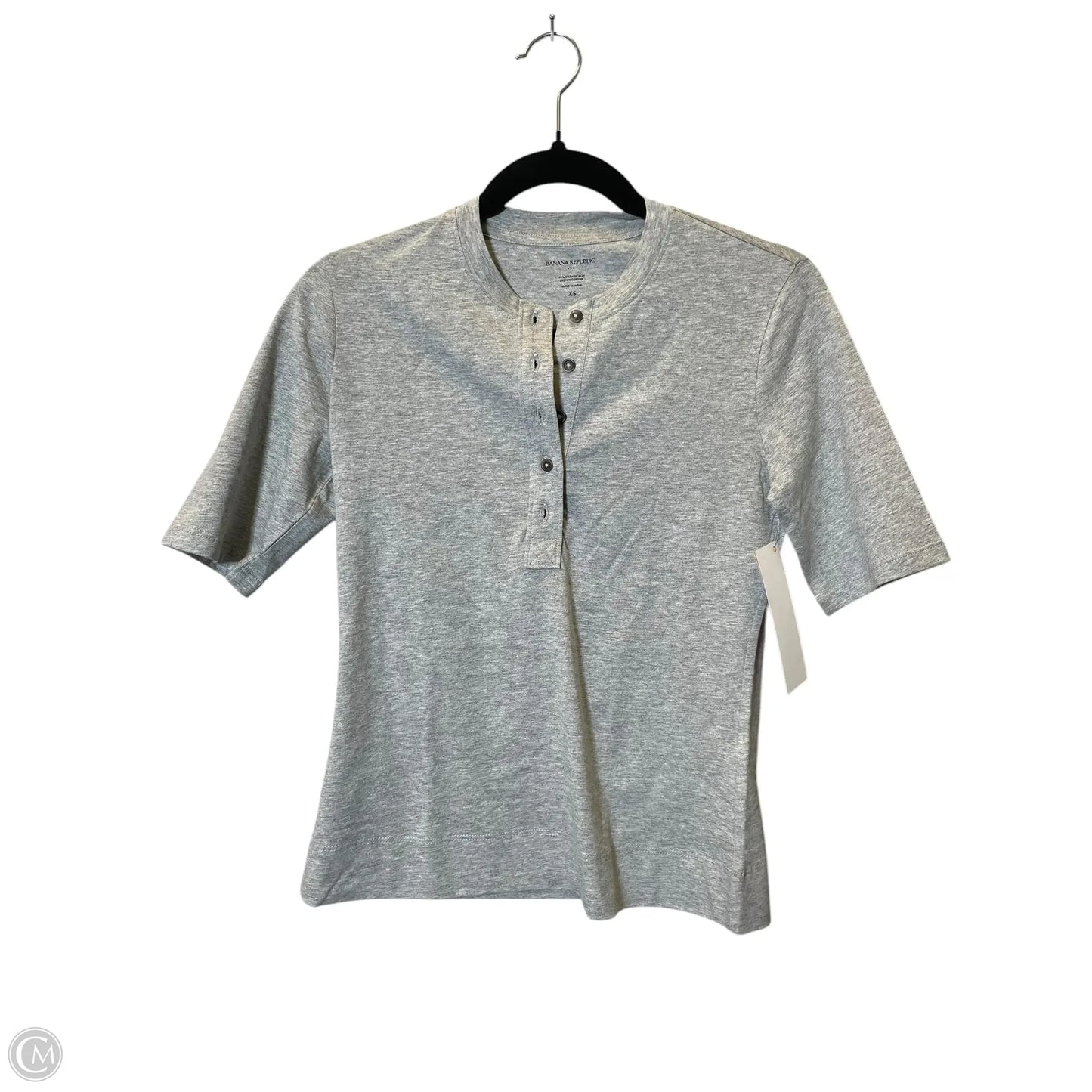 Top Short Sleeve Basic By Banana Republic In Grey, Size: Xs