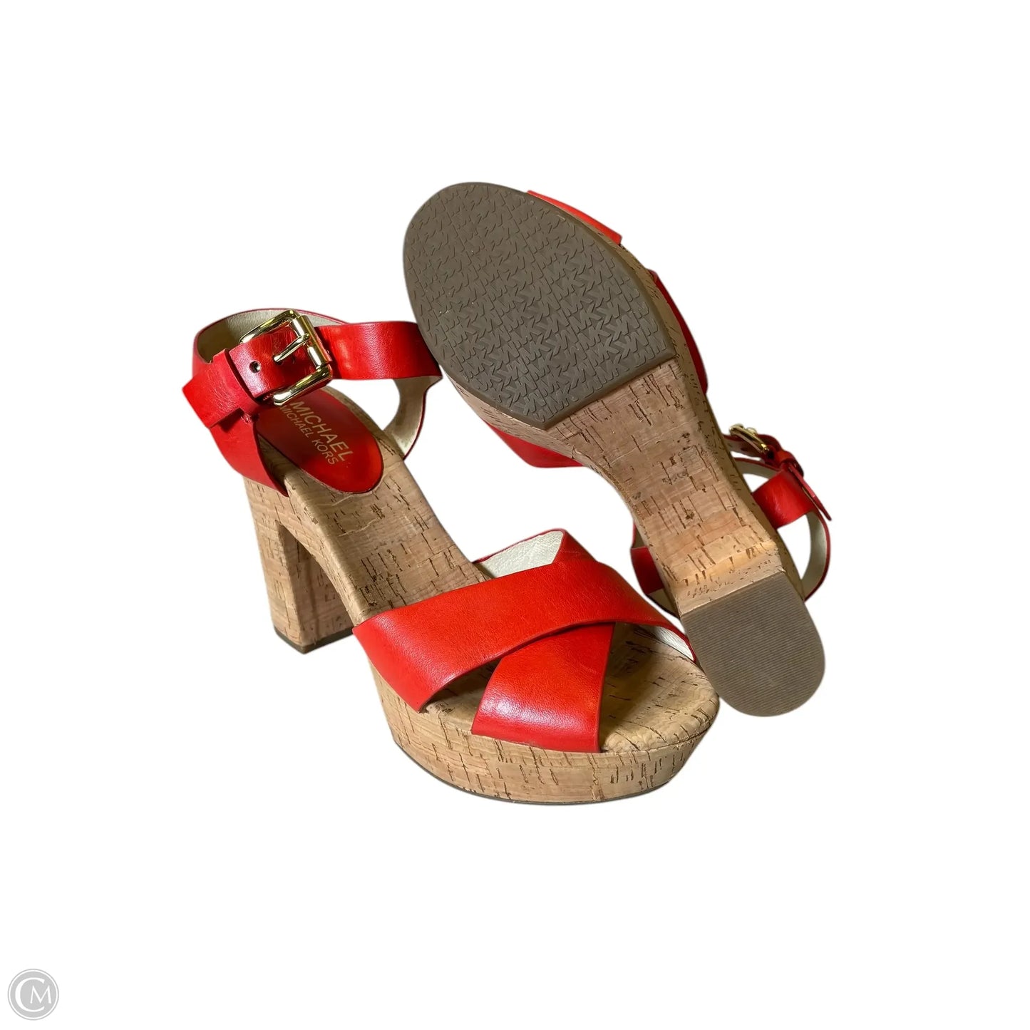 Sandals Heels Block By Michael By Michael Kors In Red, Size: 8