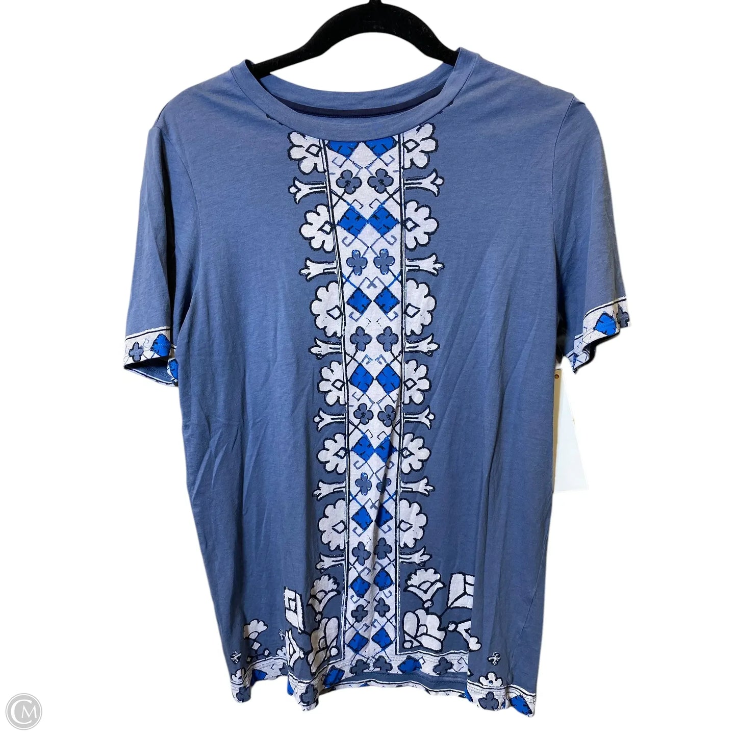 Top Short Sleeve Designer By Tory Burch In Blue, Size: M