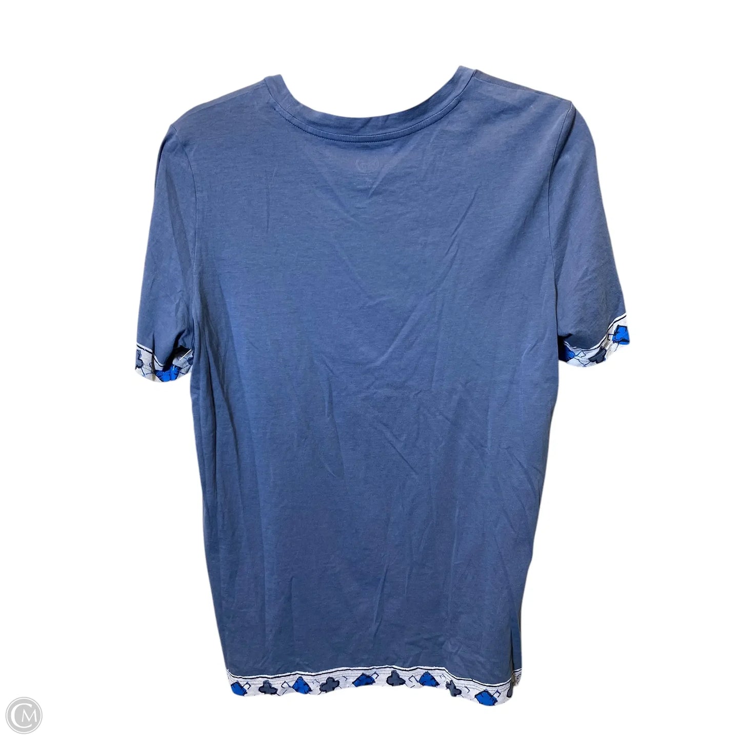 Top Short Sleeve Designer By Tory Burch In Blue, Size: M