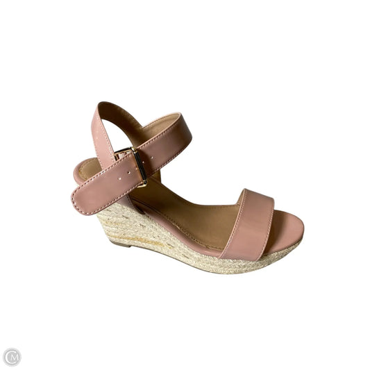 Sandals Heels Wedge By Brash In Pink, Size: 7