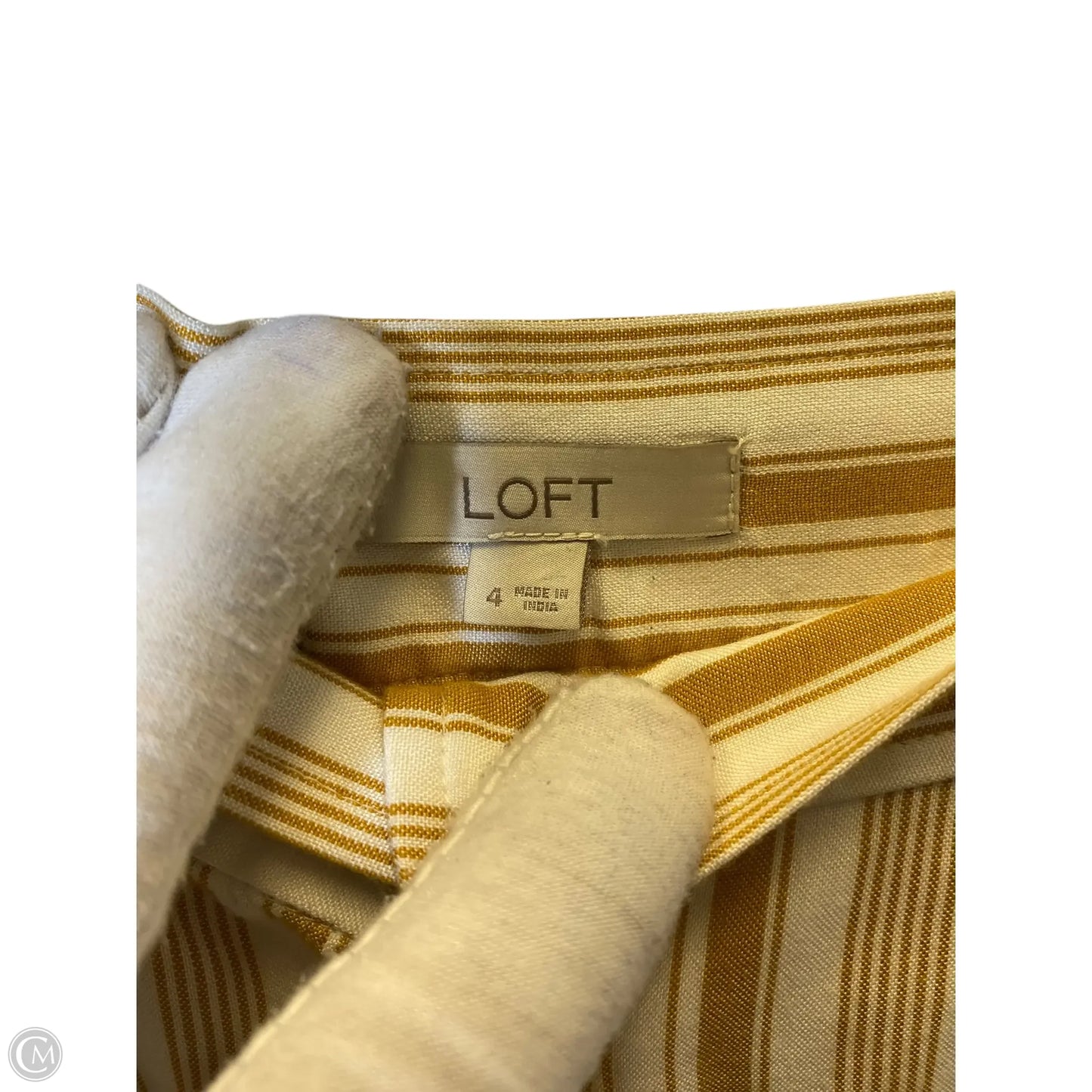 Skirt Midi By Loft In Striped Pattern, Size: 4