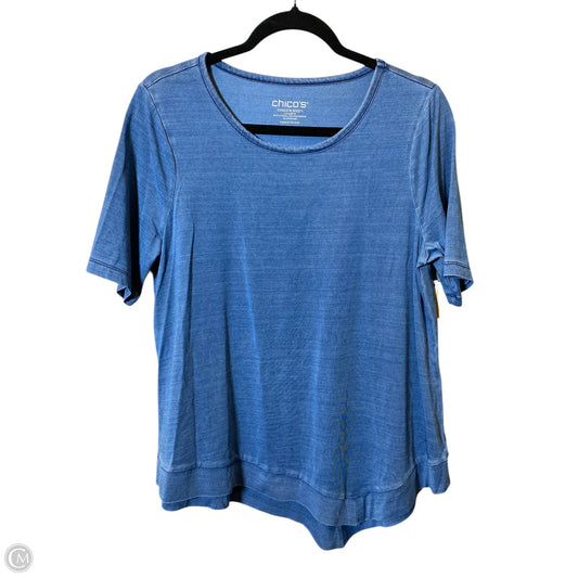 Top Short Sleeve Basic By Chicos In Blue, Size: M