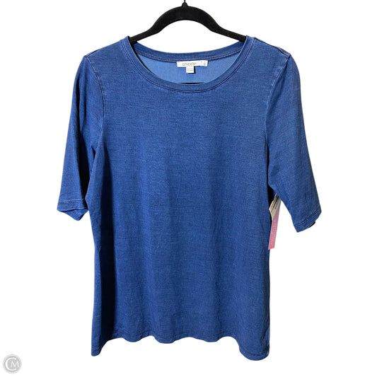 Top Short Sleeve Basic By Chicos In Navy, Size: M