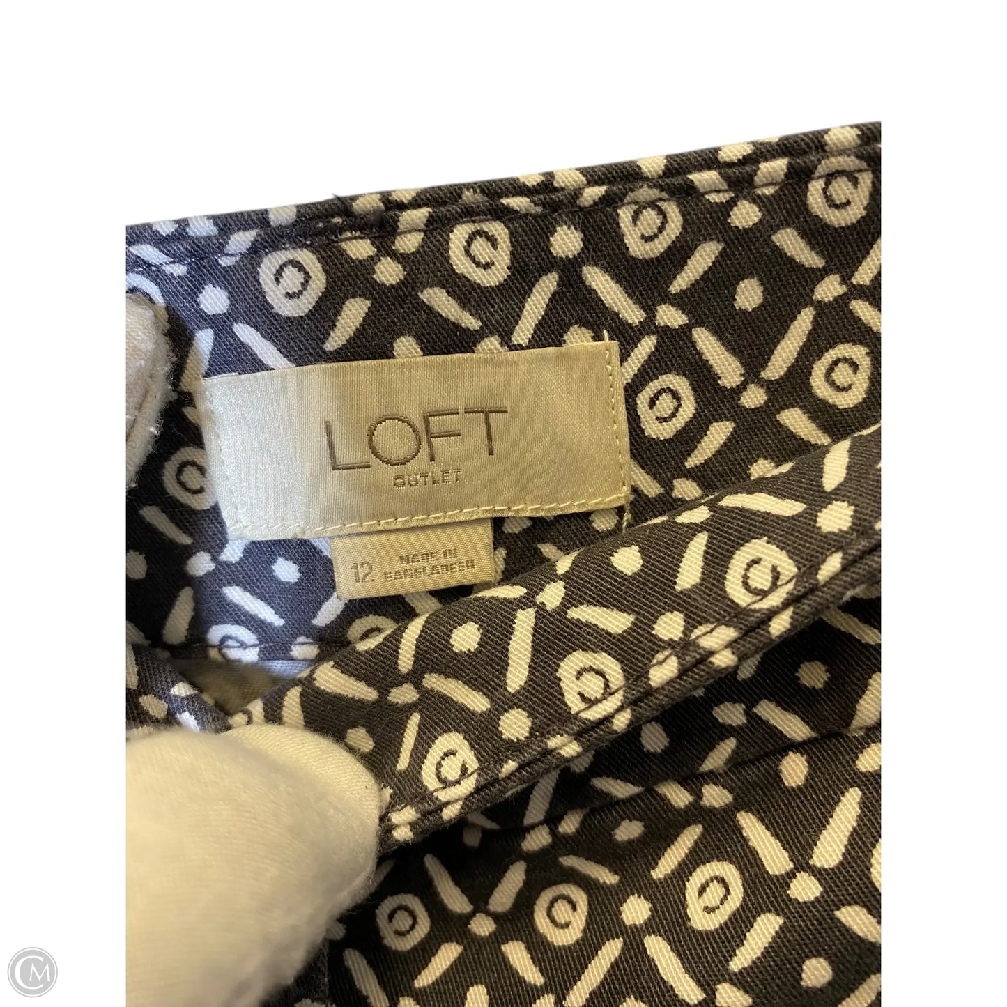 Shorts By Loft In Black & White, Size: 12