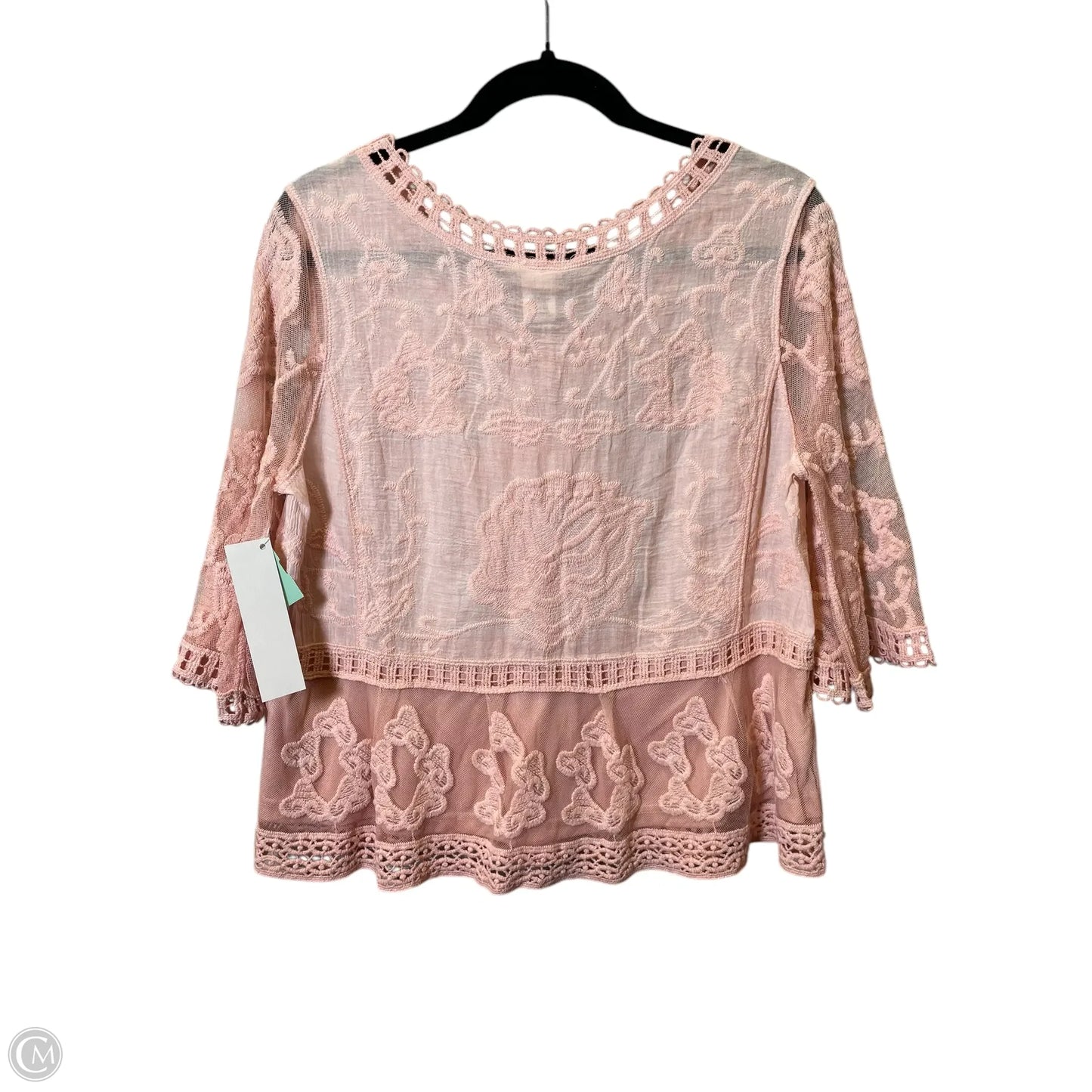 Top 3/4 Sleeve By Ultra Pink In Pink, Size: M