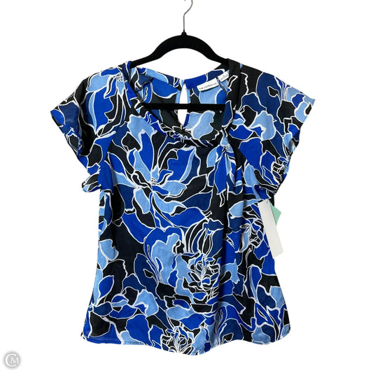 Top Short Sleeve By Liz Claiborne In Black & Blue, Size: S