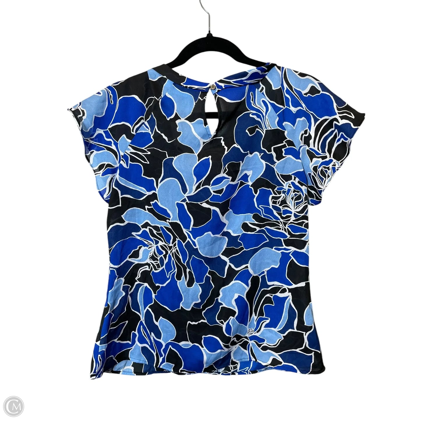 Top Short Sleeve By Liz Claiborne In Black & Blue, Size: S