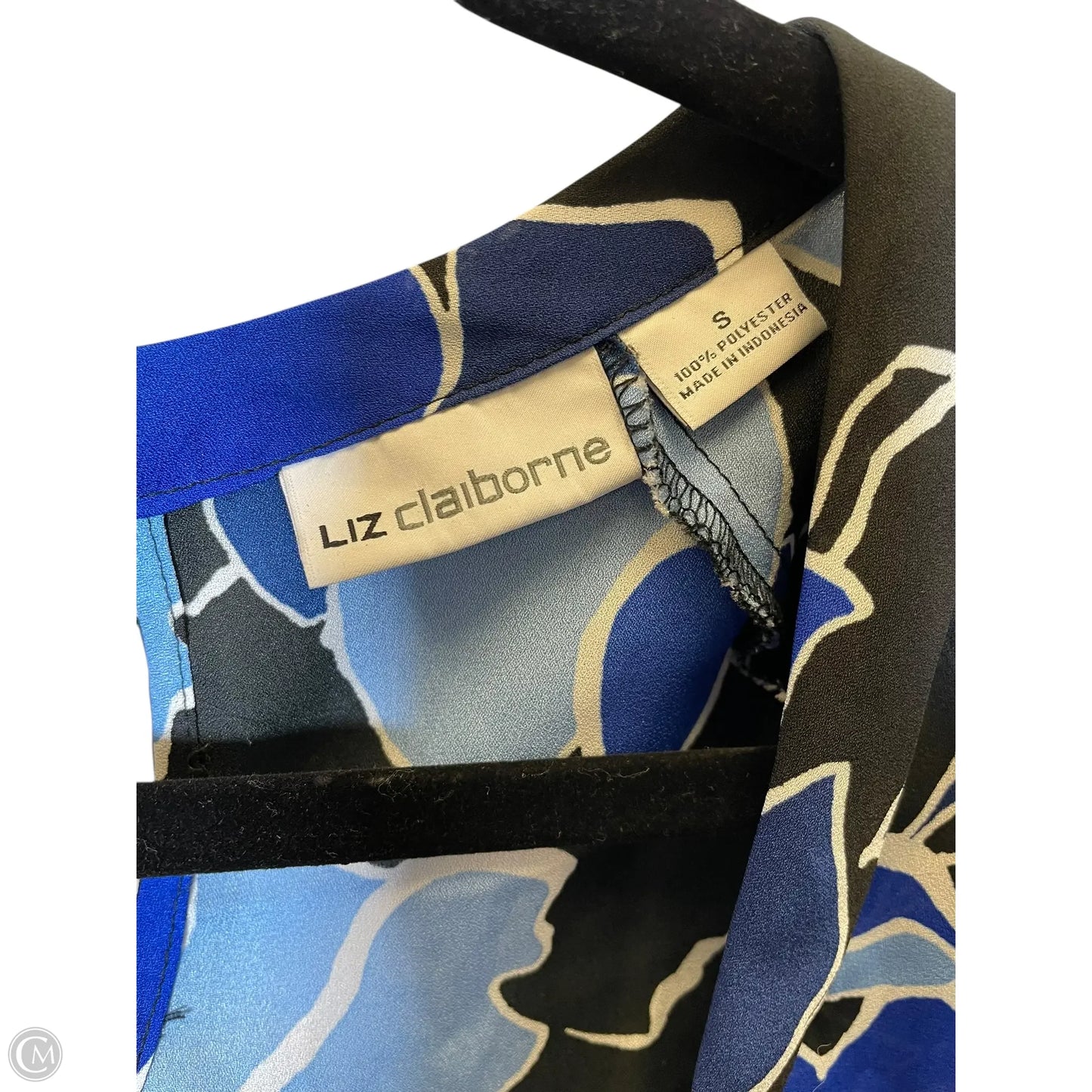 Top Short Sleeve By Liz Claiborne In Black & Blue, Size: S