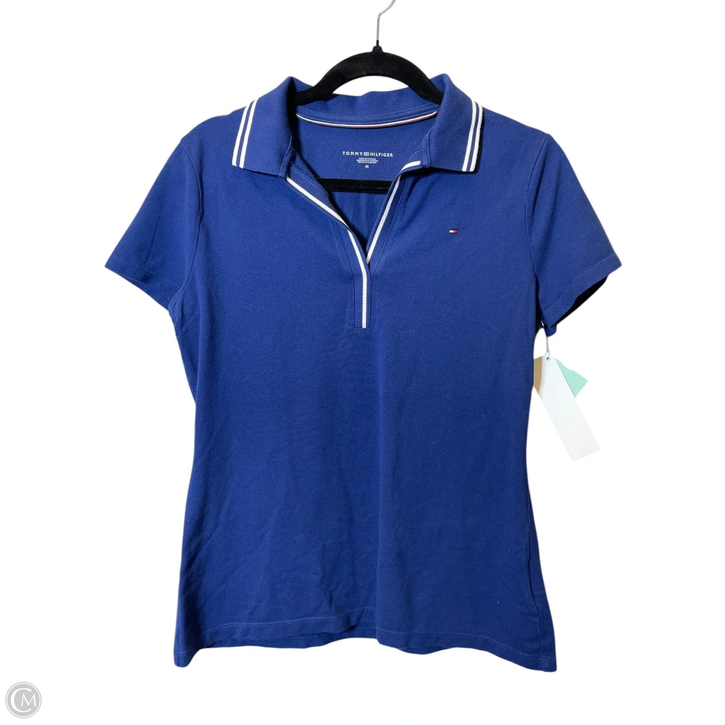 Top Short Sleeve By Tommy Hilfiger In Blue, Size: M