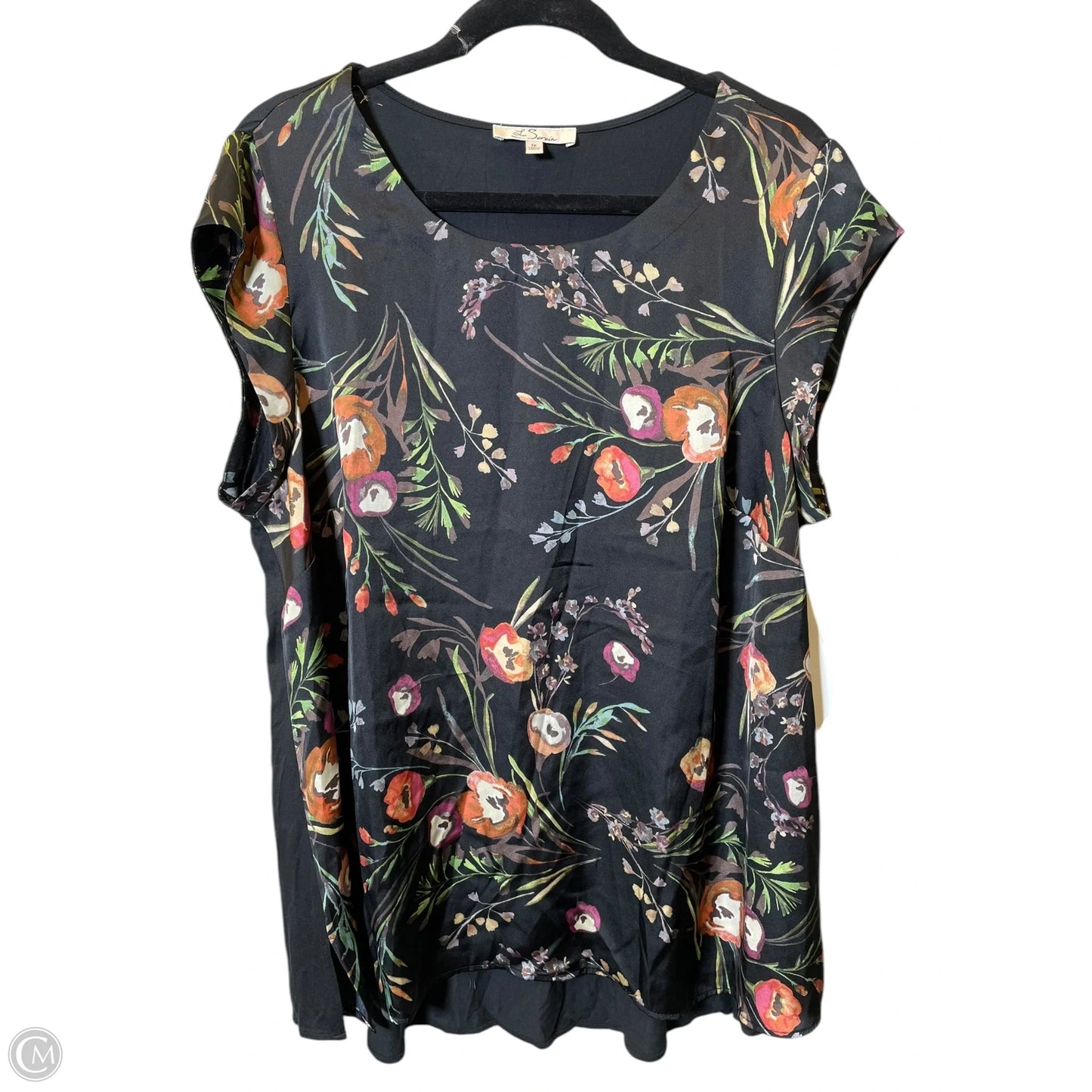 Top Short Sleeve By Cmc In Floral Print, Size: 1x