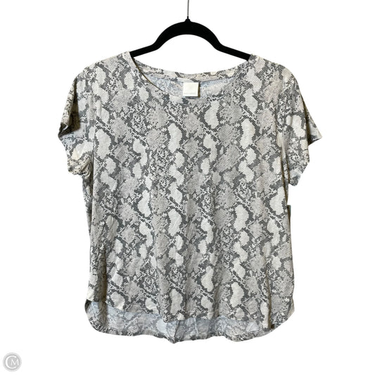 Top Short Sleeve Basic By H&m In Animal Print, Size: M