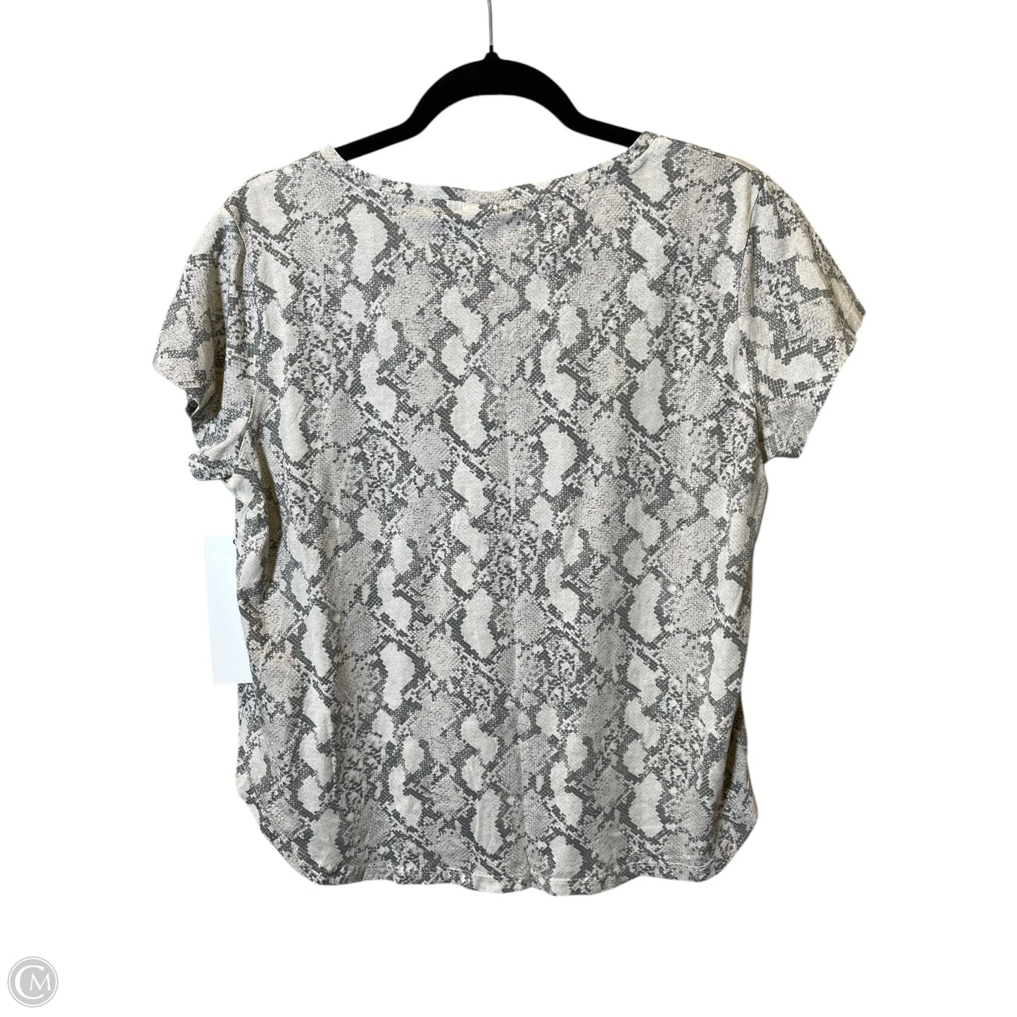 Top Short Sleeve Basic By H&m In Animal Print, Size: M