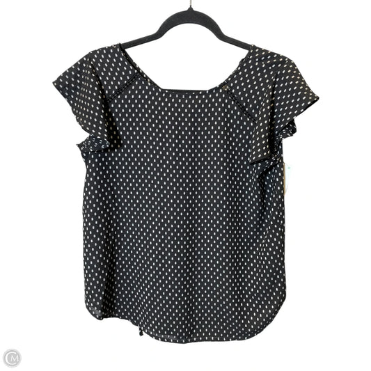 Top Short Sleeve By Loft In Black & White, Size: Sp