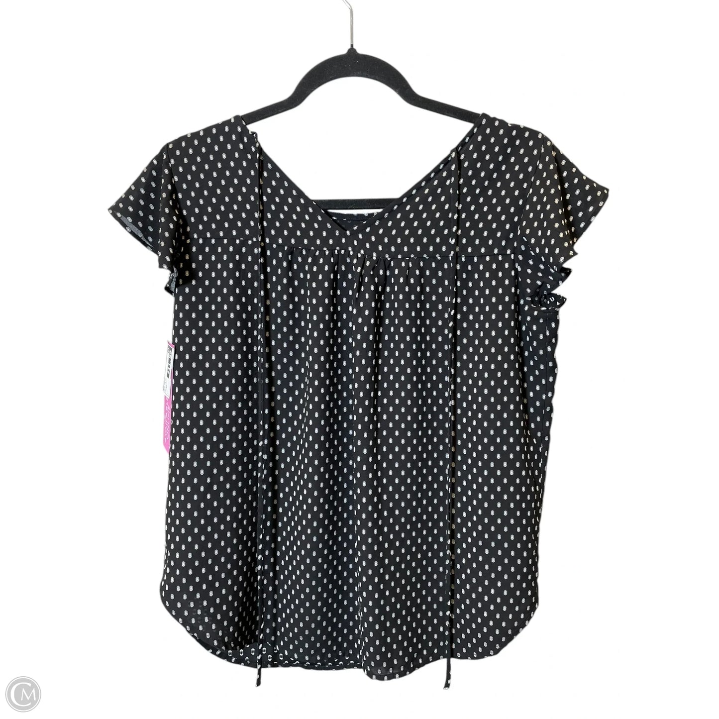 Top Short Sleeve By Loft In Black & White, Size: Sp