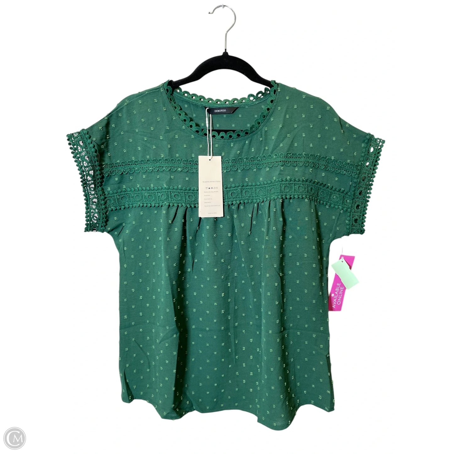 Top Short Sleeve By Cmc In Green, Size: S