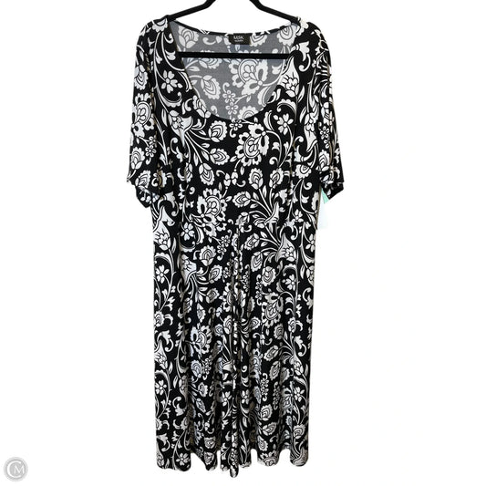 Dress Casual Maxi By Msk In Black & White, Size: Xl