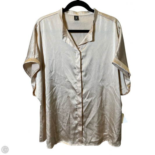 Blouse Short Sleeve By Shein In Tan, Size: 3x