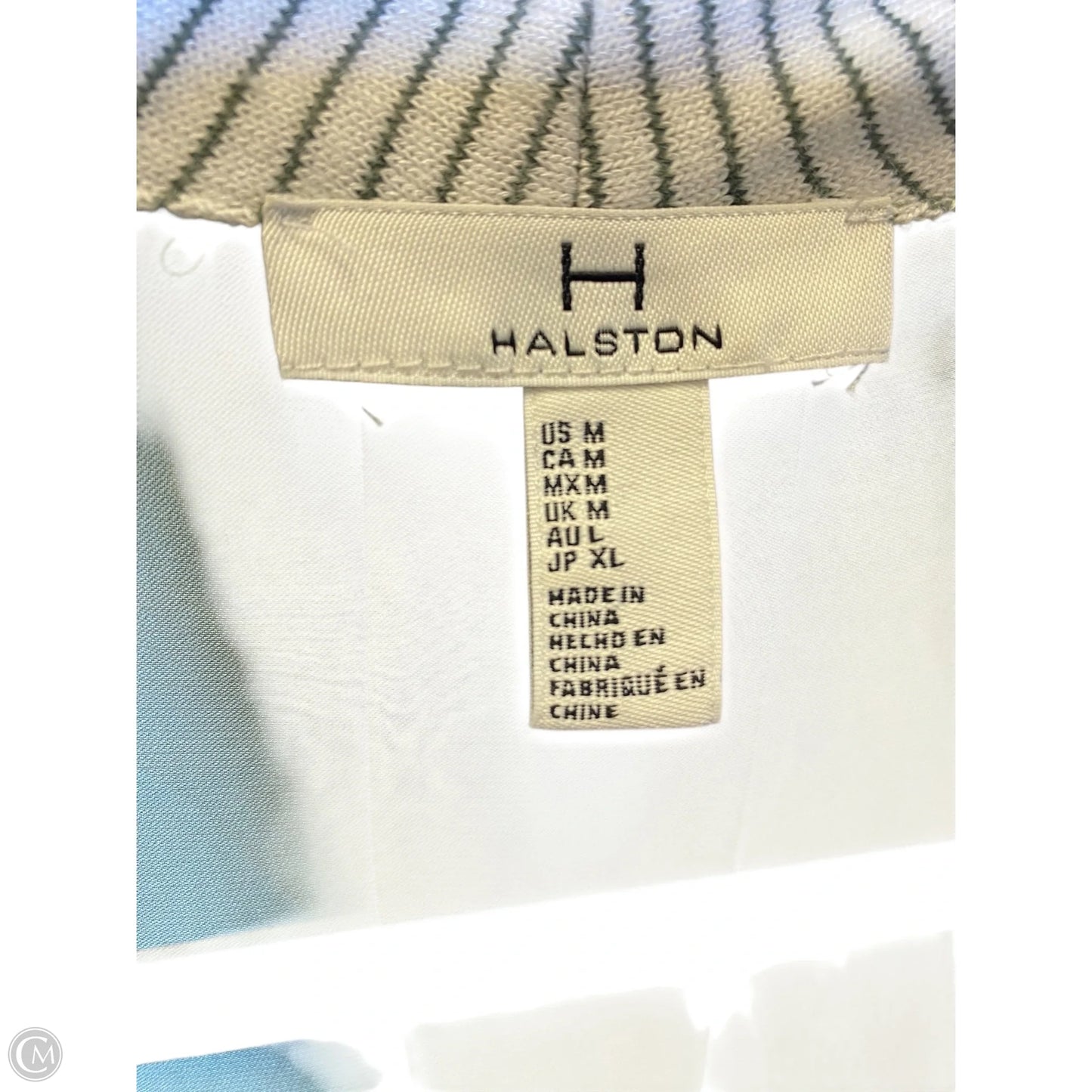 Cardigan By Halston In Green & White, Size: M