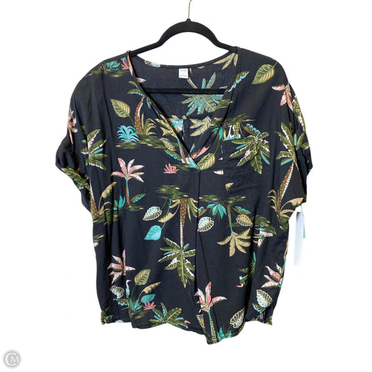 Top Short Sleeve By Old Navy In Tropical Print, Size: L