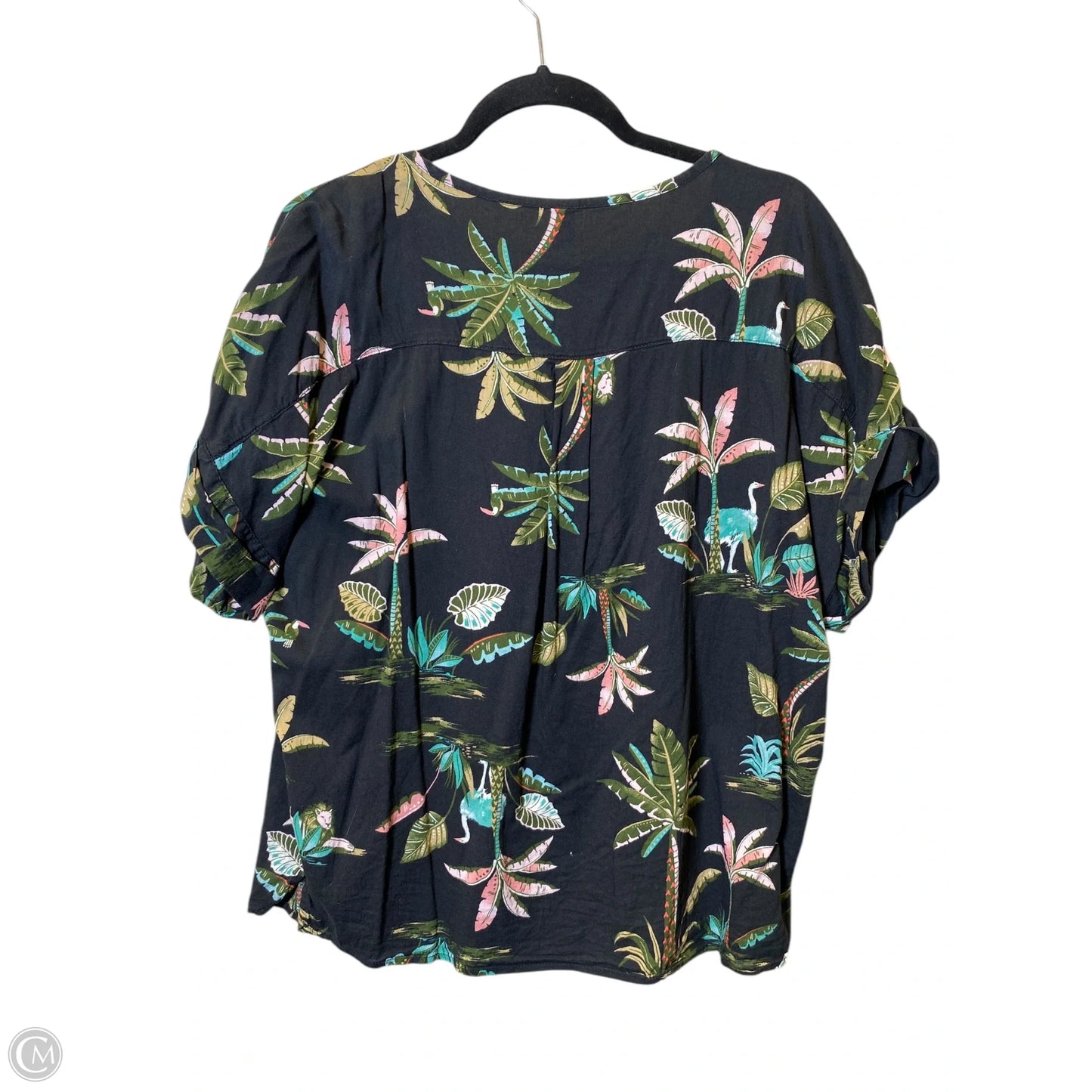 Top Short Sleeve By Old Navy In Tropical Print, Size: L