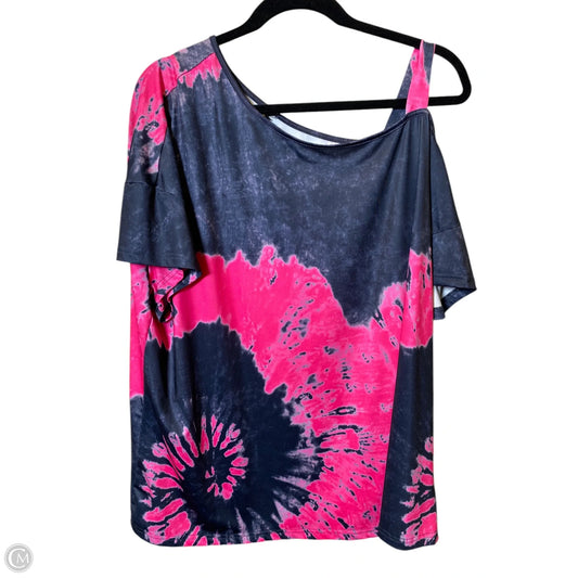 Top Short Sleeve By Cmc In Tie Dye Print, Size: 1x