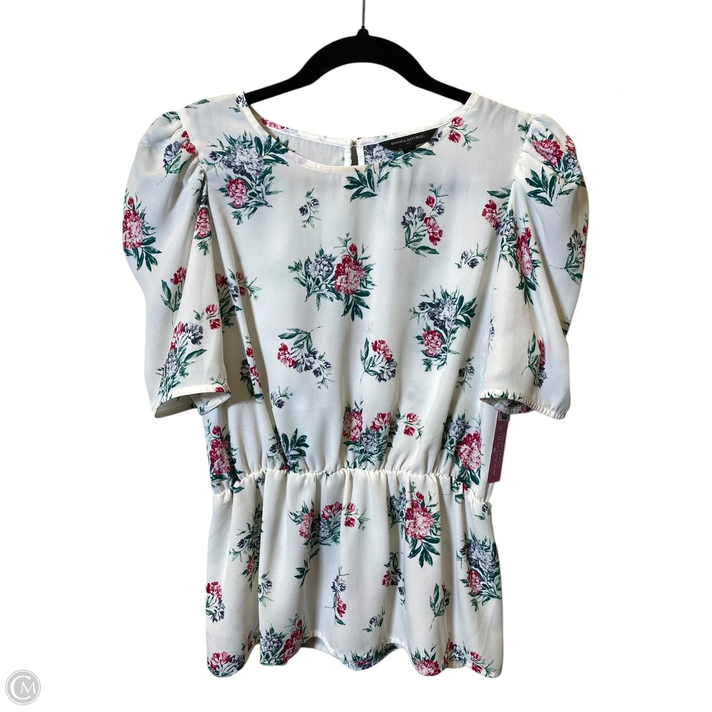 Top Short Sleeve By Banana Republic In Floral Print, Size: S