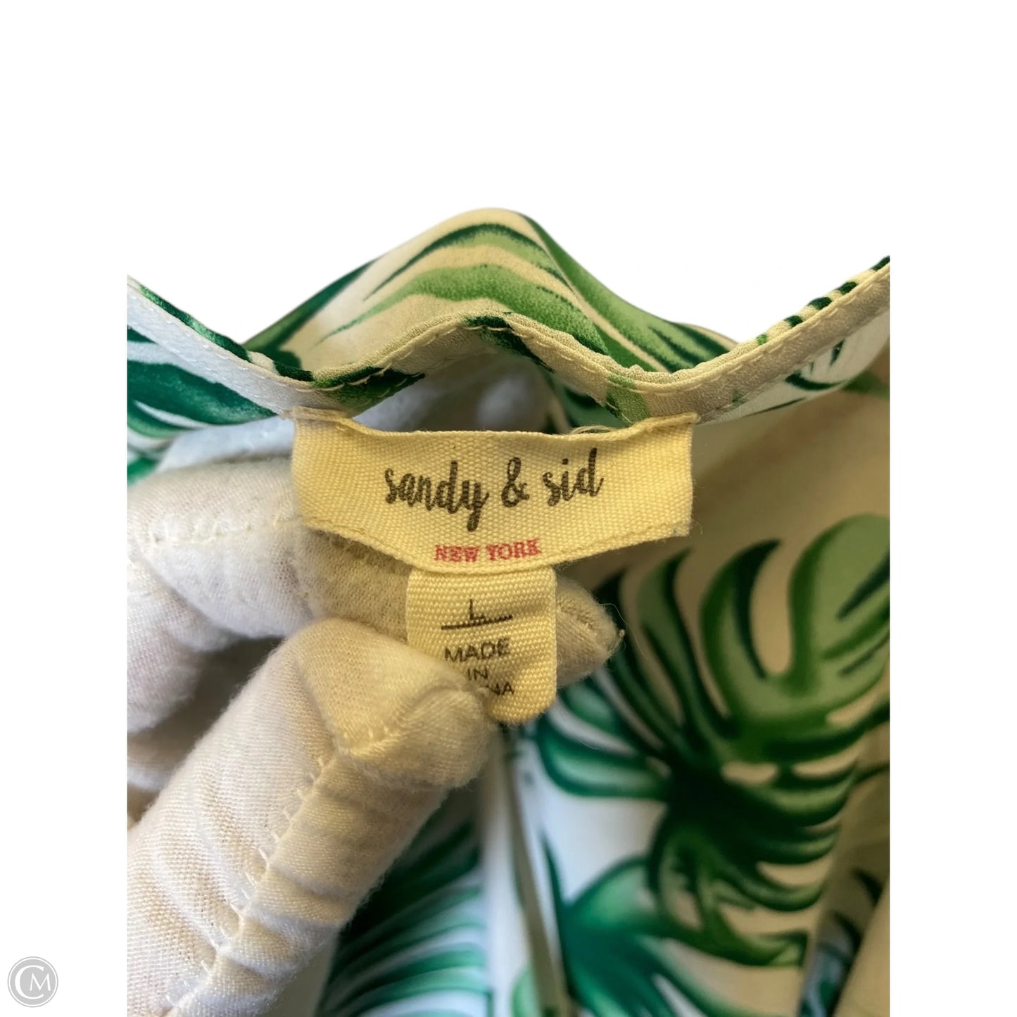 Top Sleeveless By Cmc In Tropical Print, Size: L