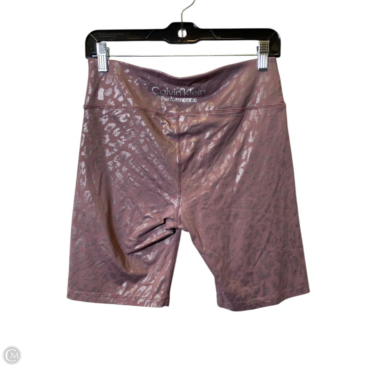 Athletic Shorts By Calvin Klein In Pink & Silver, Size: L