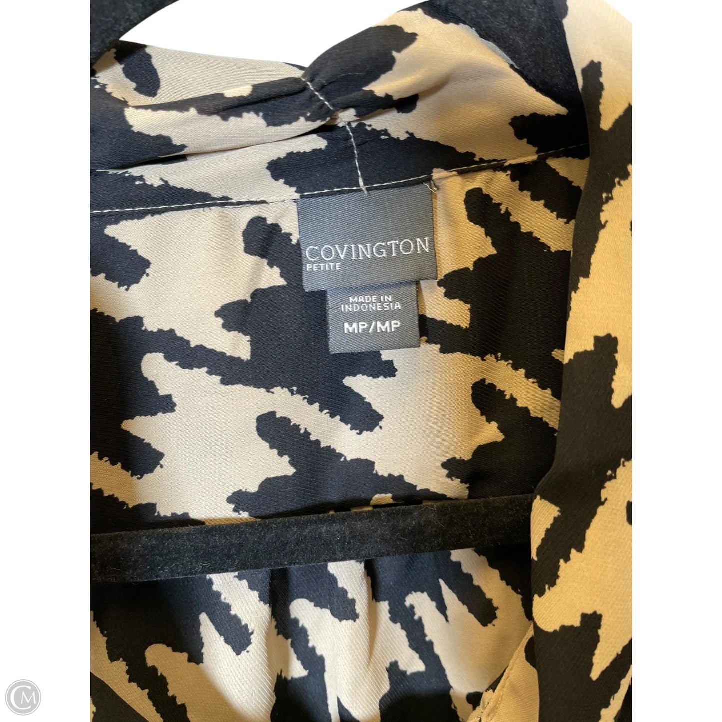 Top Sleeveless By Covington In Black & Tan, Size: Mp
