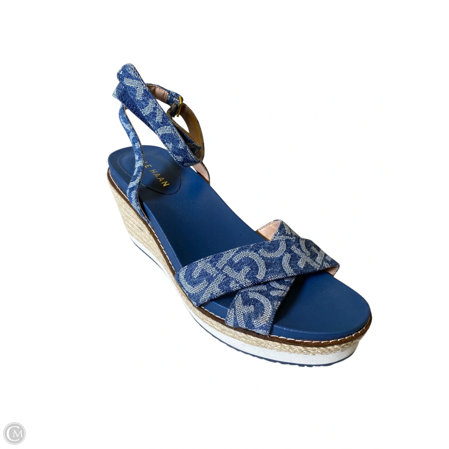 Sandals Heels Wedge By Cole-haan In Blue, Size: 10