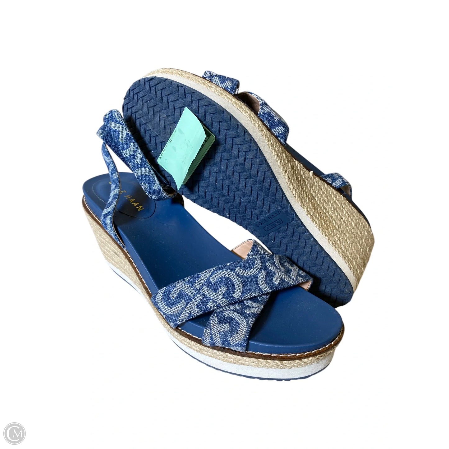 Sandals Heels Wedge By Cole-haan In Blue, Size: 10