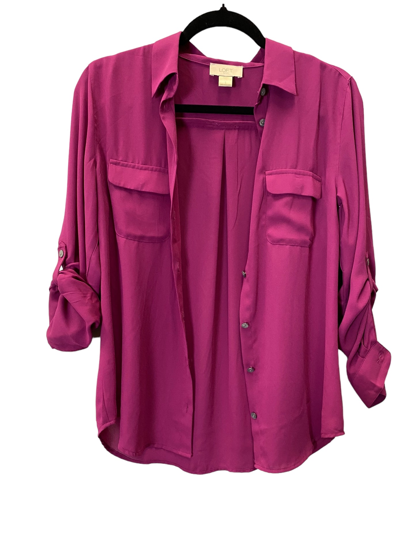 Mauve Blouse Long Sleeve Loft, Size S