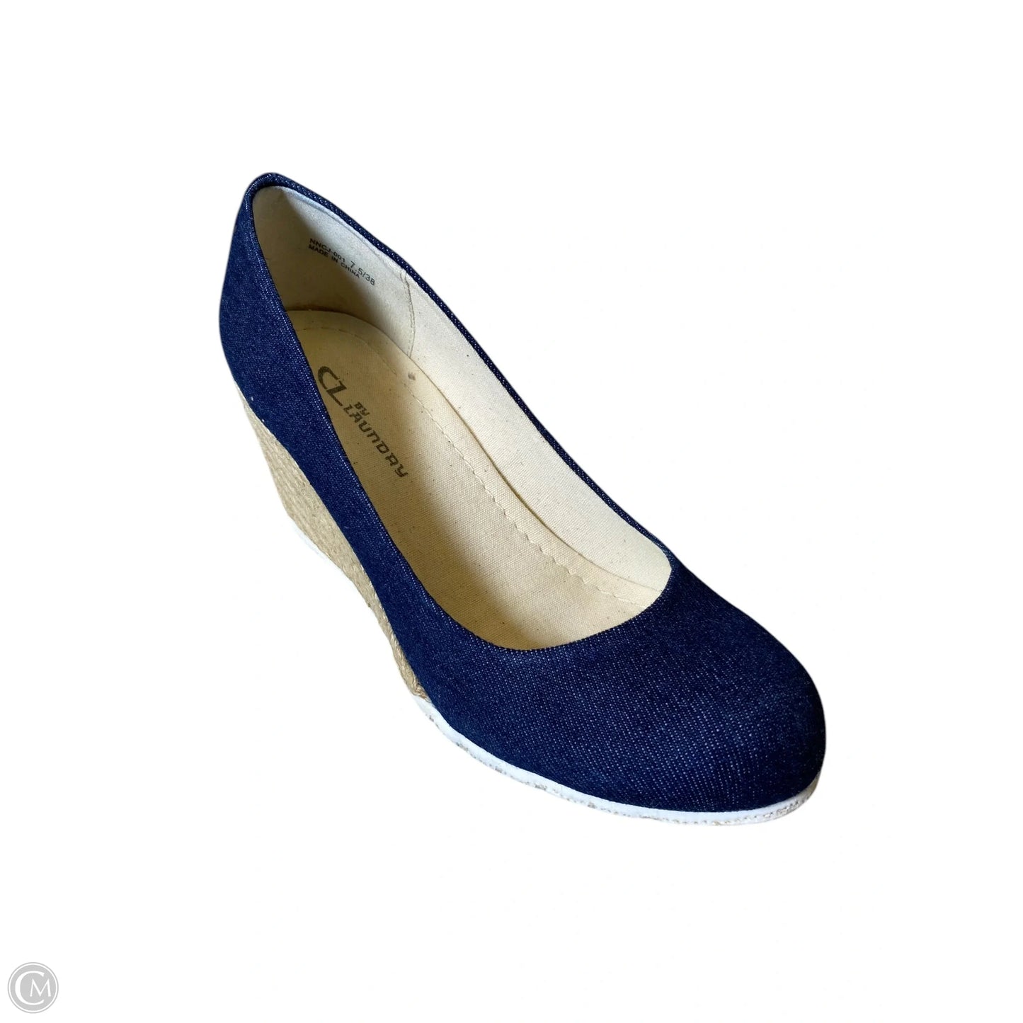 Shoes Heels Wedge By Cl By Chinese Laundry In Blue Denim, Size: 7.5
