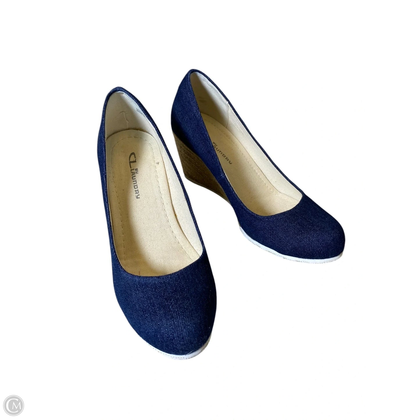 Shoes Heels Wedge By Cl By Chinese Laundry In Blue Denim, Size: 7.5
