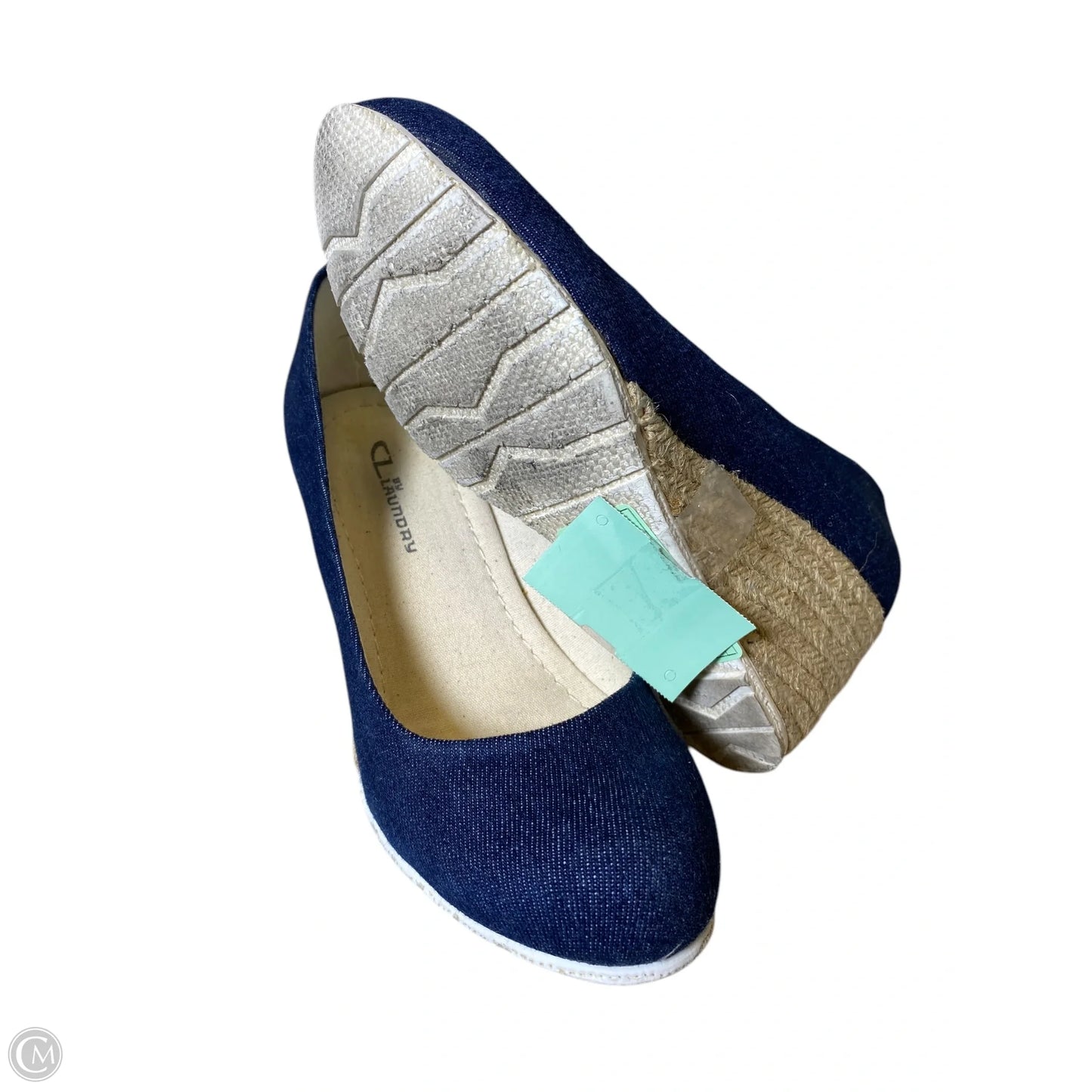 Shoes Heels Wedge By Cl By Chinese Laundry In Blue Denim, Size: 7.5