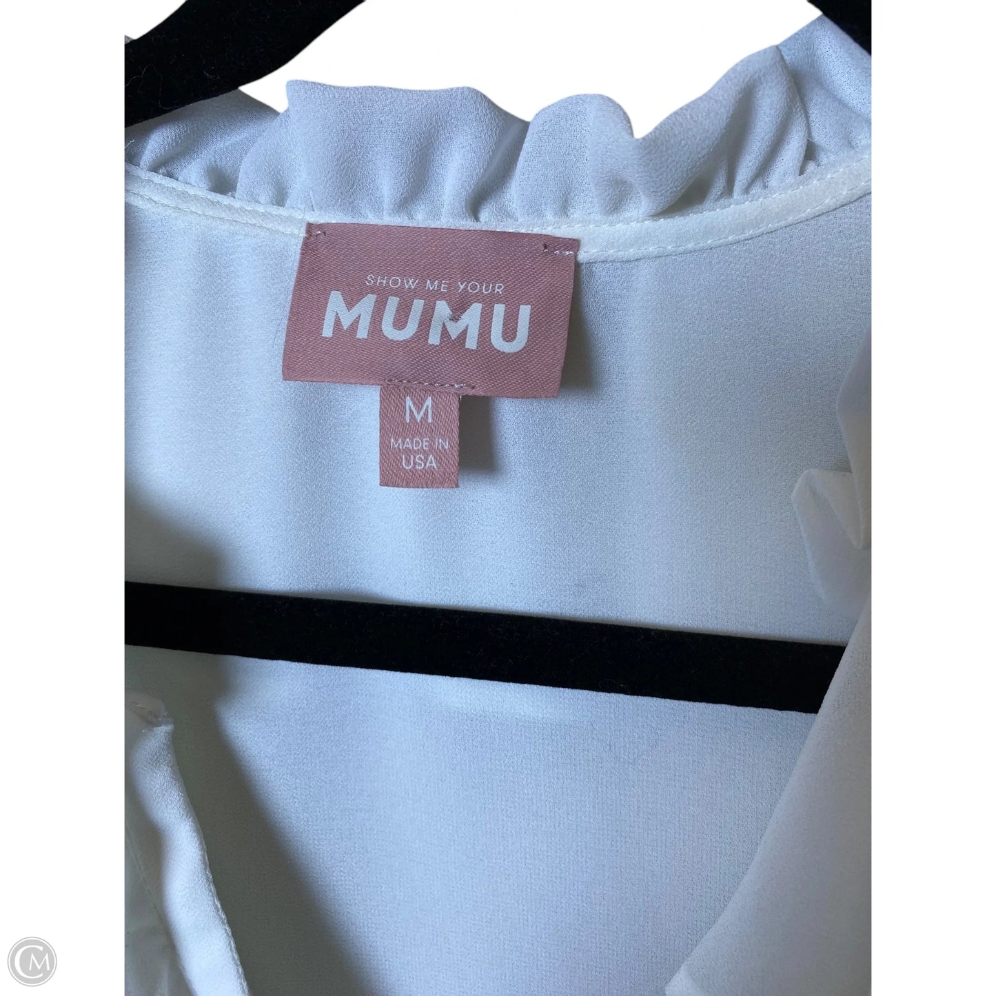 Blouse Long Sleeve By Mumu In White, Size: M