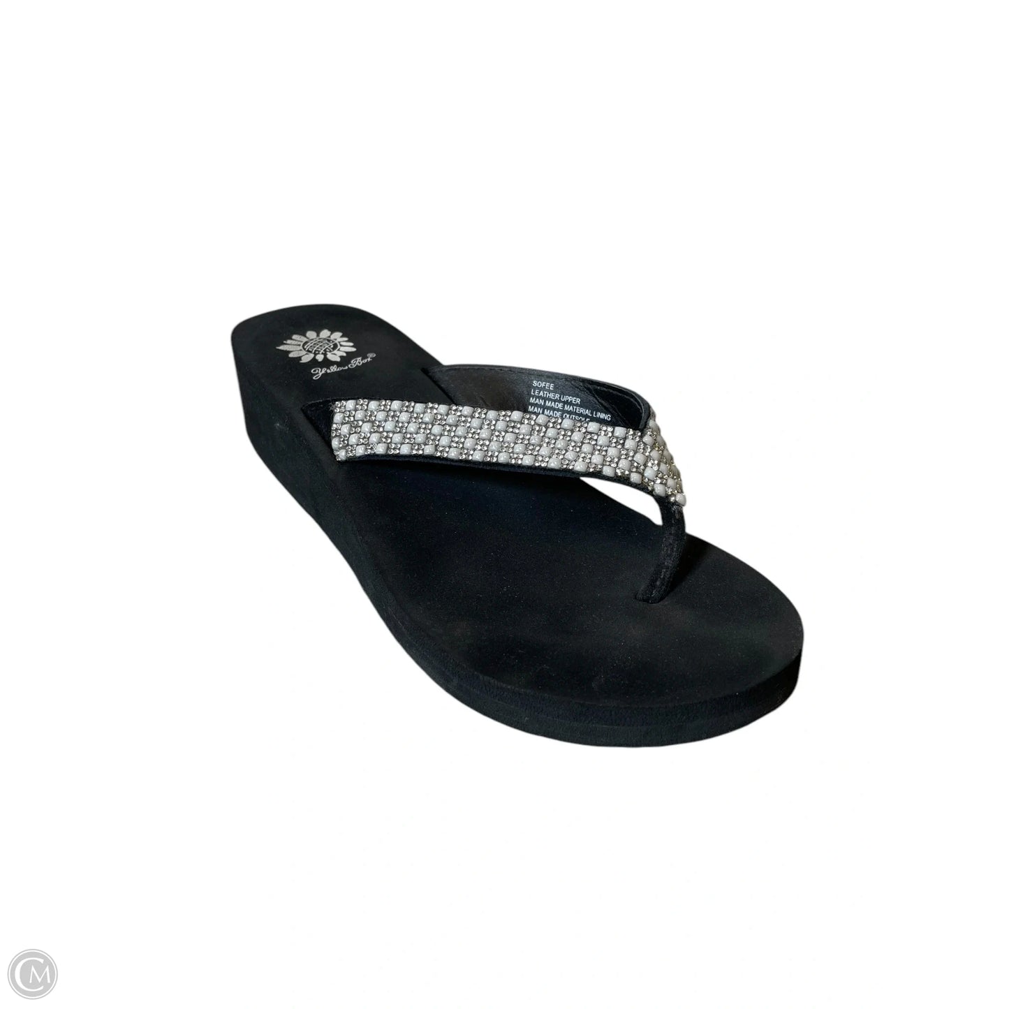 Sandals Flip Flops By Yellow Box In Black & White, Size: 9
