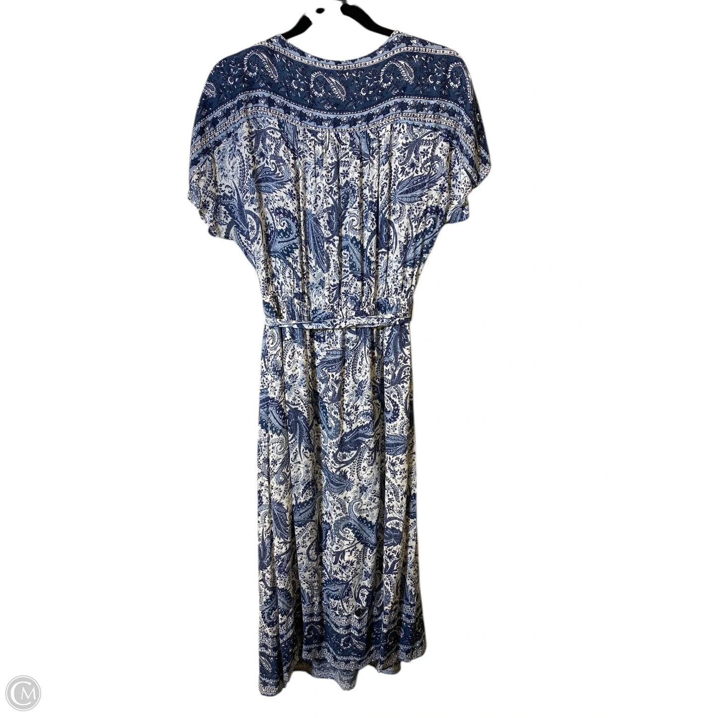 Dress Casual Maxi By Lucky Brand In Blue & White, Size: L