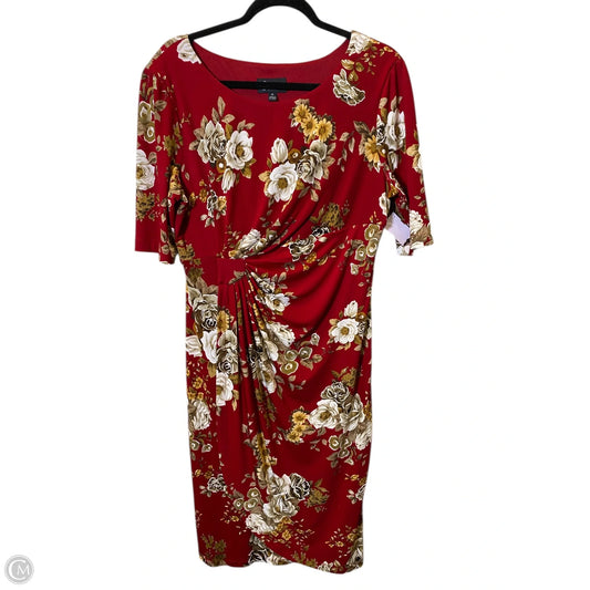 Dress Casual Midi By Connected Apparel In Floral Print, Size: 14