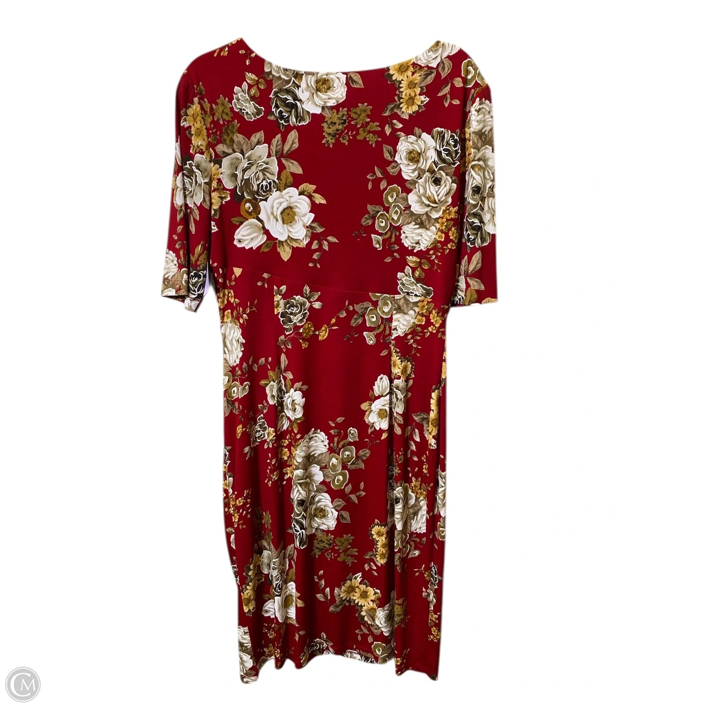 Dress Casual Midi By Connected Apparel In Floral Print, Size: 14