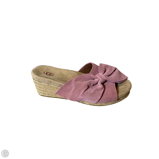 Sandals Designer By Ugg In Pink, Size: 8