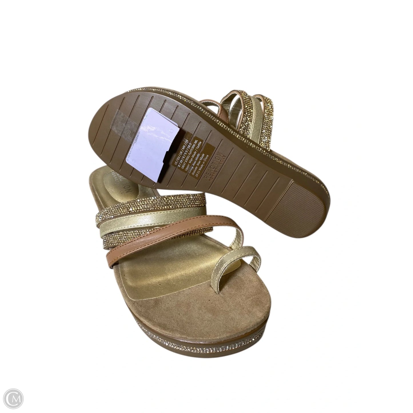 Sandals Flats By Kenneth Cole Reaction In Gold, Size: 8