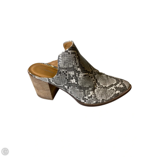 Sandals Heels Block By Report In Snakeskin Print, Size: 7.5