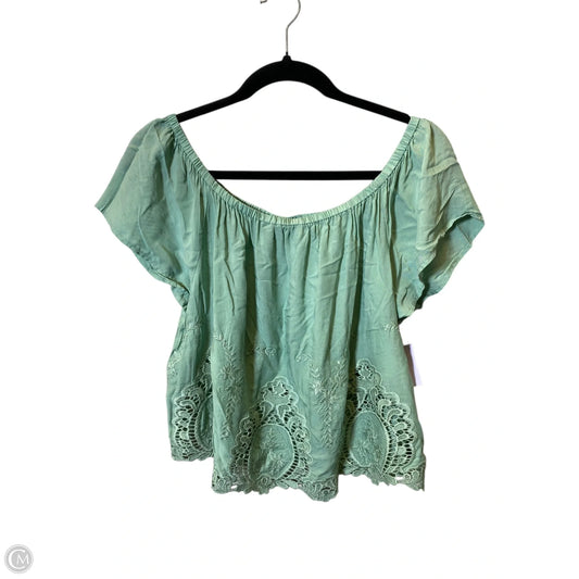 Top Short Sleeve By Iris In Green, Size: M