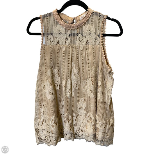 Top Sleeveless By Taylor & Sage In Beige, Size: M