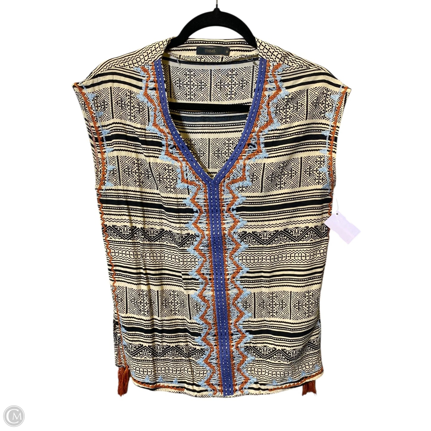 Top Short Sleeve By Thml In Multi-colored, Size: M